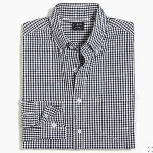 NWT J Crew Flex Navy Gingham Shirt Large Tall